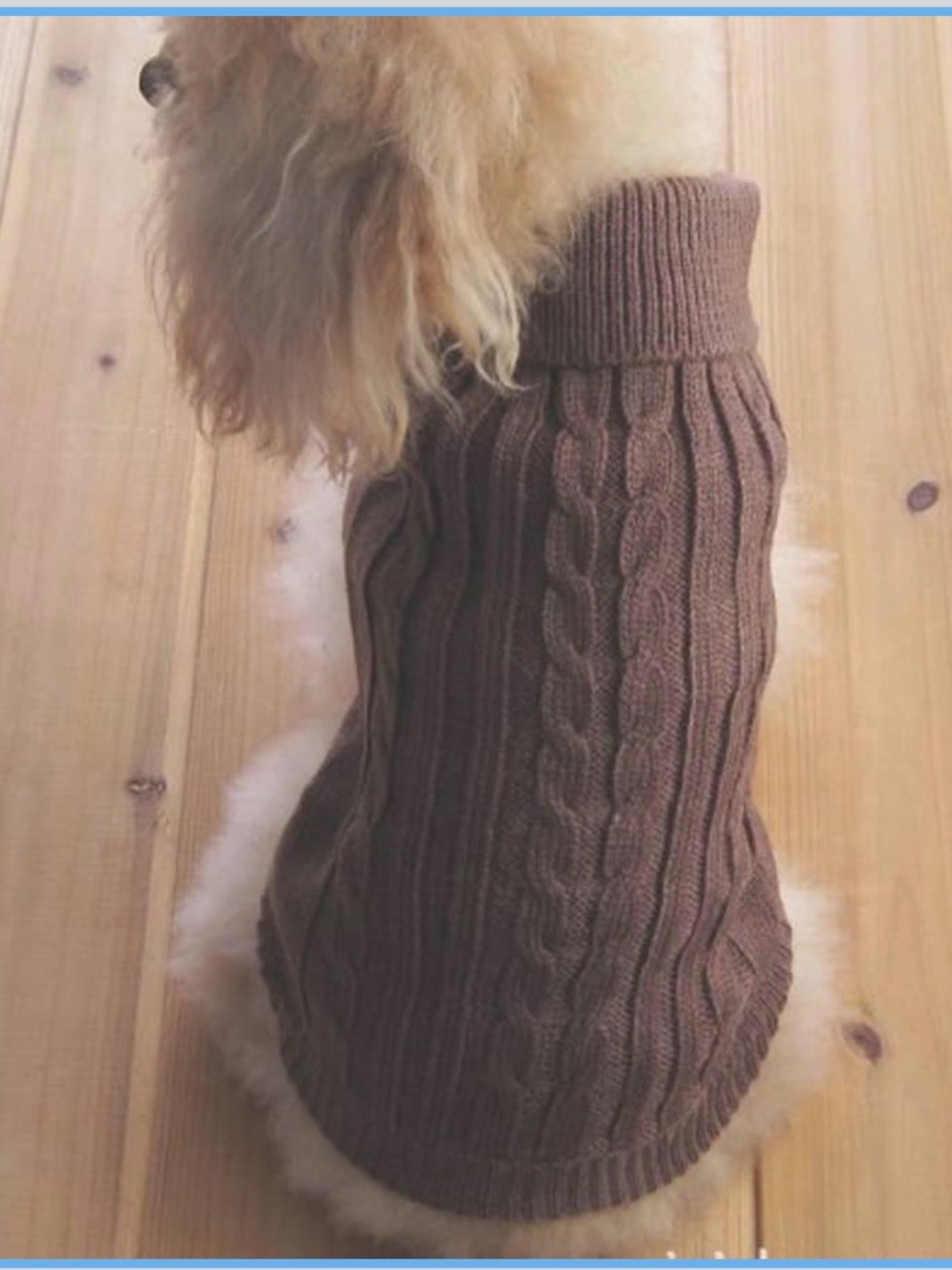 Brown Cable Knit Dog Sweater - Cozy Pet Pullover